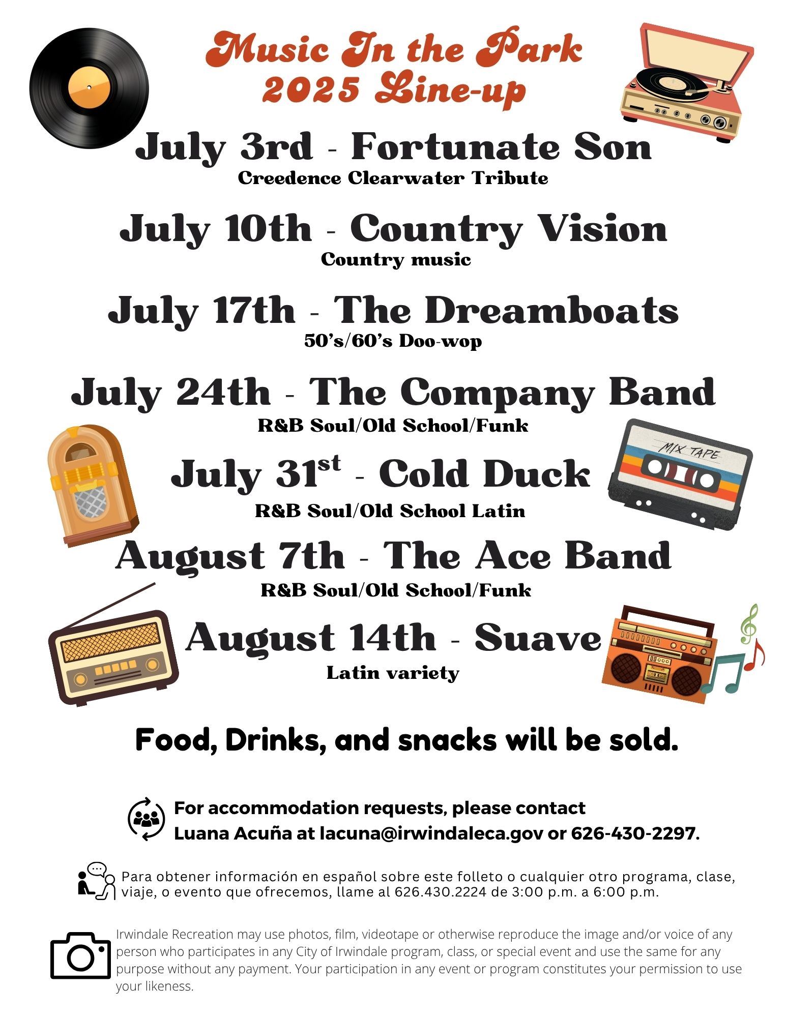 Music in the Park 25 BACK