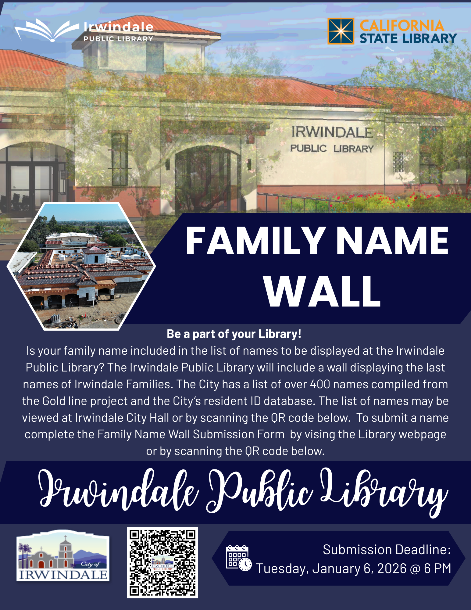 Library Family Names Flyer