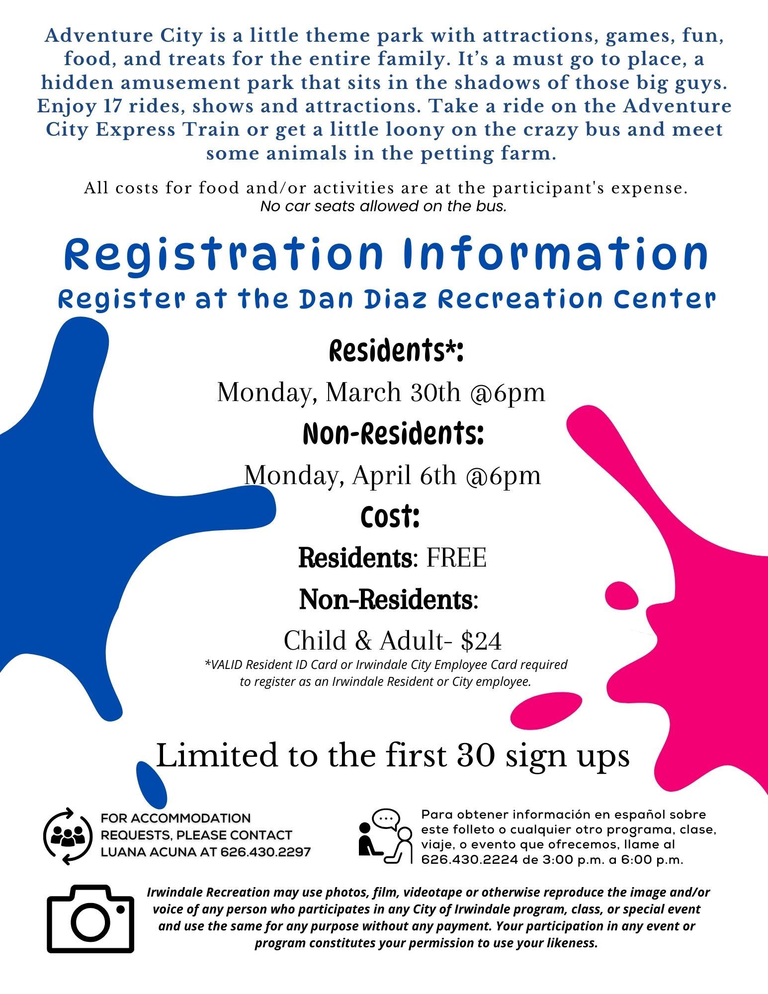 Tot Spring Trip Adventure City 2026 Back 