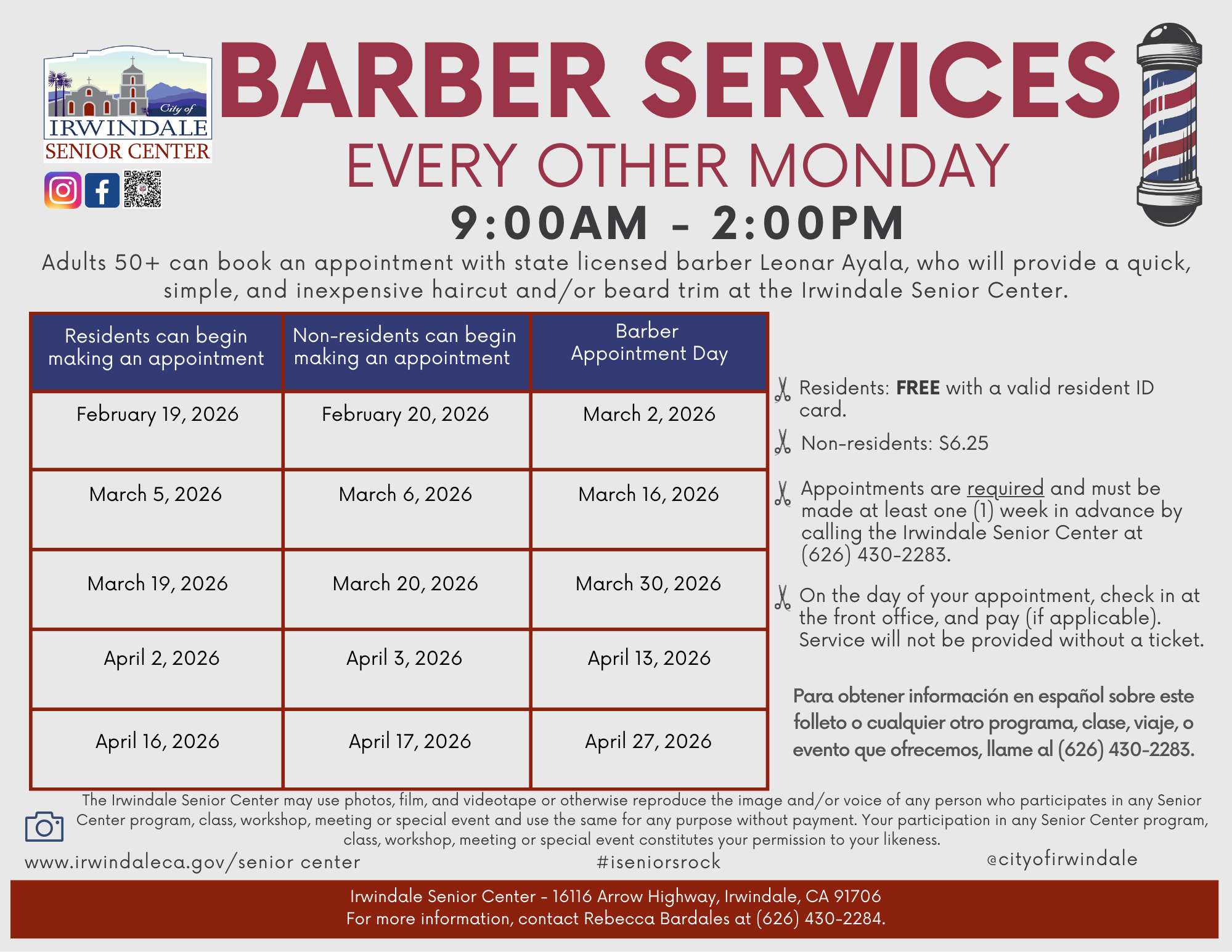 Barber Shop Flyer 2026 March - April Final